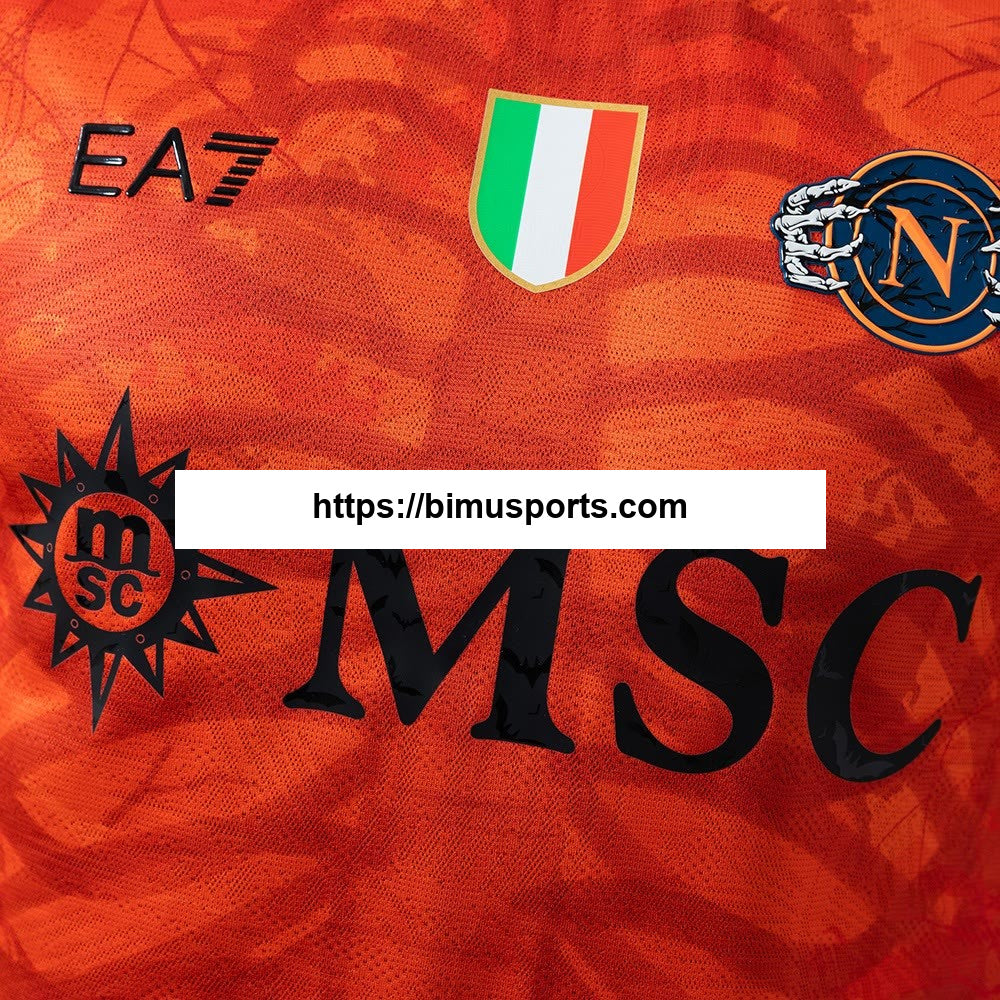 Camisola Napoli 25/26 Halloween laranja da versão do jogador