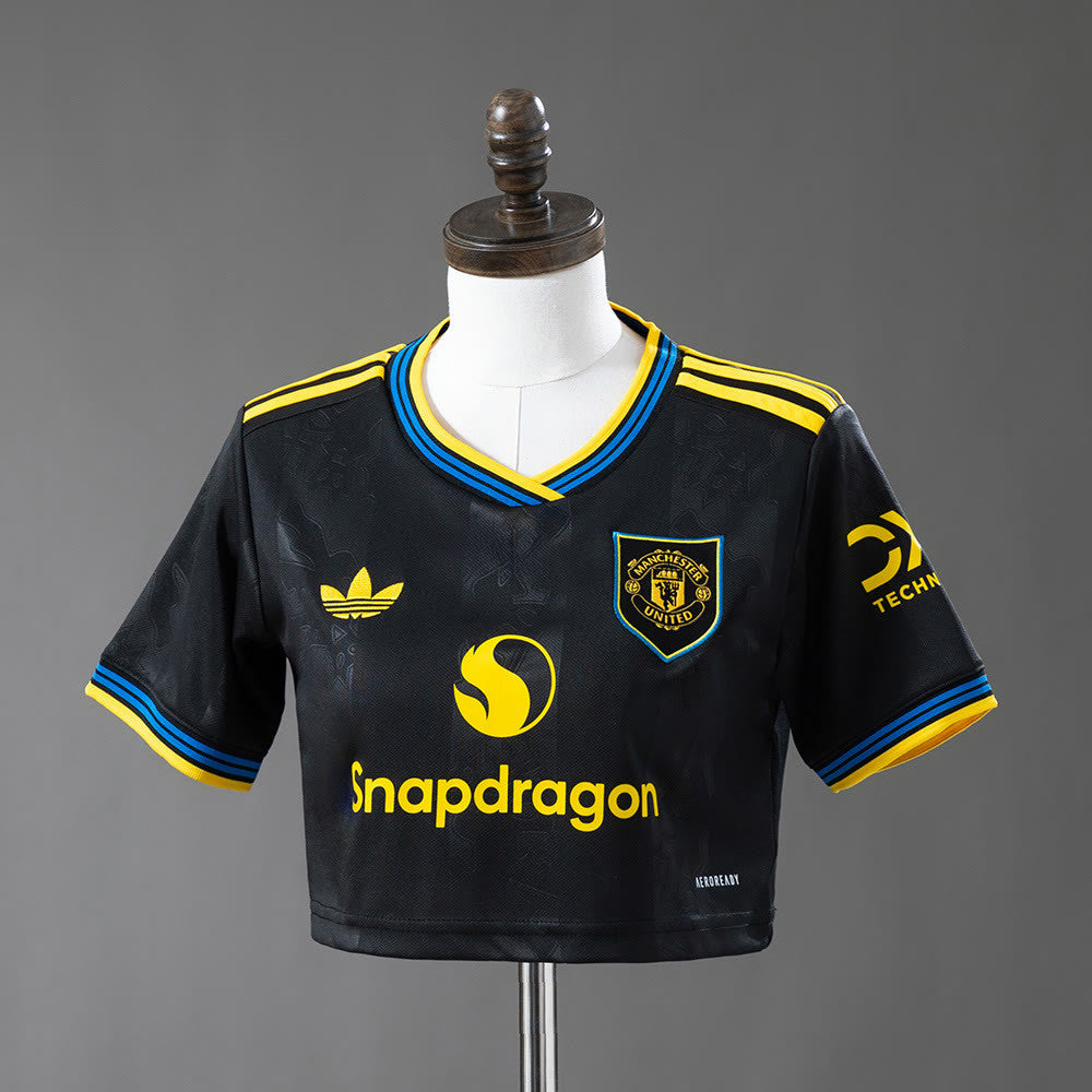 M-U 25/26 Terceiro Alternativo Top curto feminino estilo