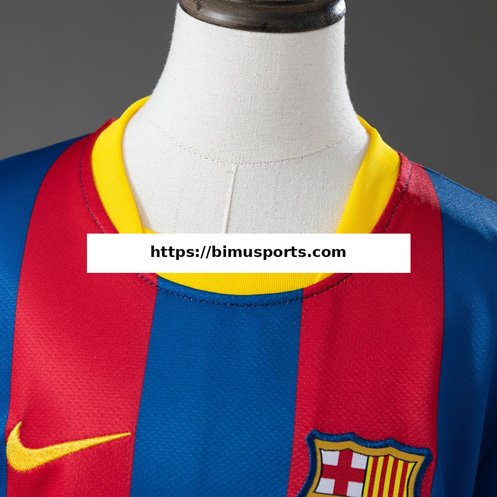 Camisola Barcelona 10/11 Principal Equipamento Infantil Retro Tamanho
