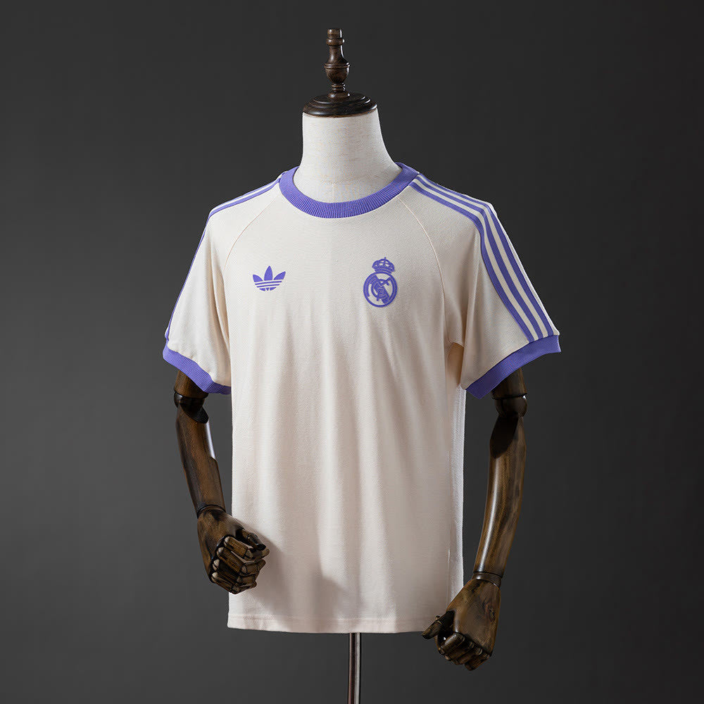 Camisola Real Madrid Originais 3-stripes Bege T-shirt