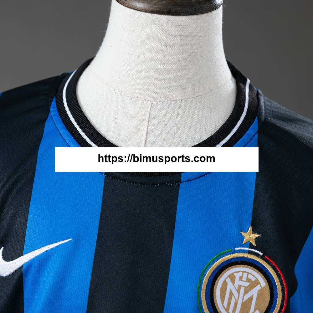 Camisola Inter Milan 09/10 Principal (UEFA Champions League) retrô infantil