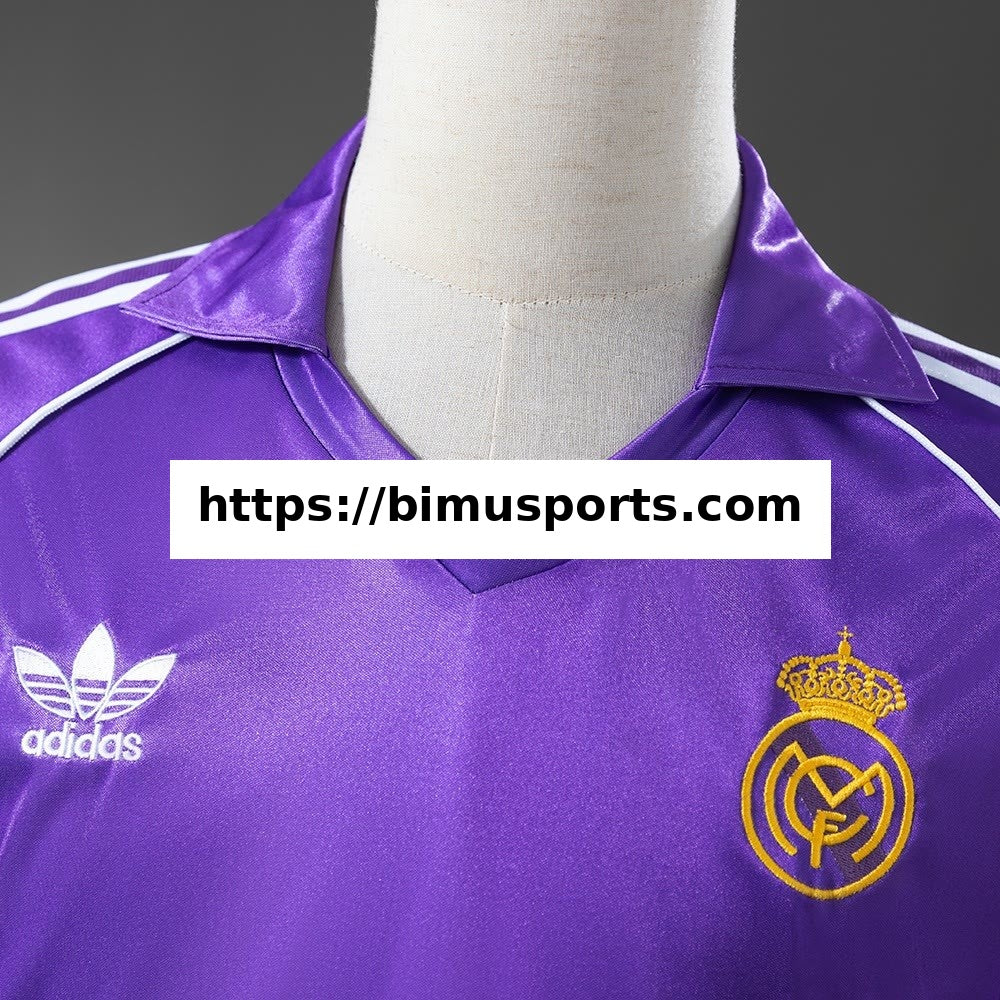 Camisola Real Madrid 84/85 Alternativa Manga Comprida Retro