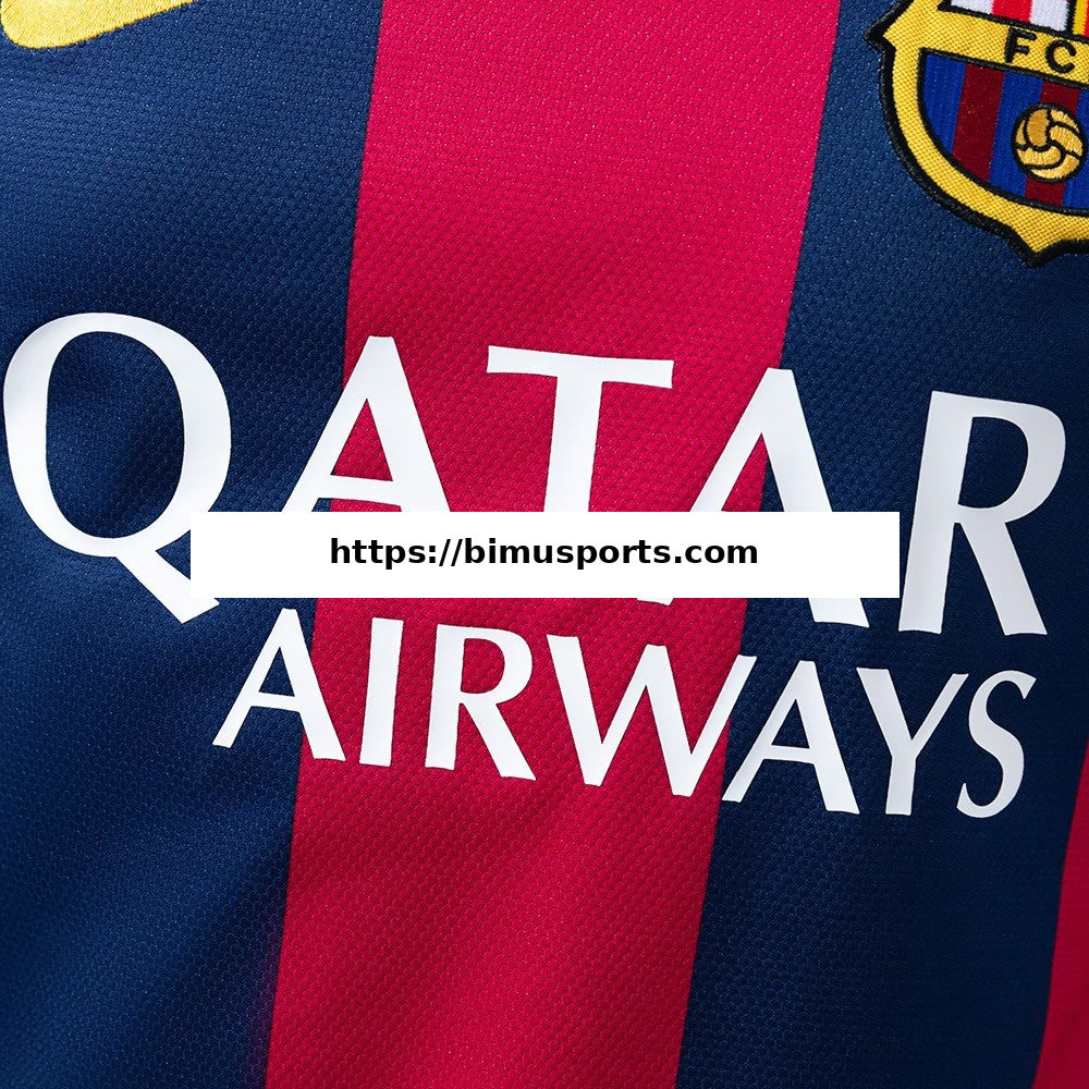 Camisola Barcelona 14/15 Principal Retro de Manga Comprida Versão de Jogador