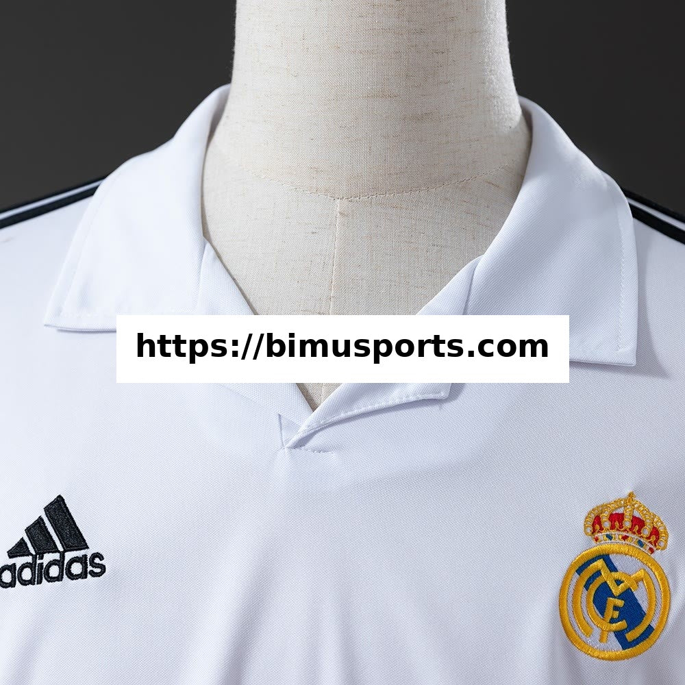 Camisola Real Madrid 2002/03 Principal (UEFA Liga Dos Campeões) Manga Comprida Retro