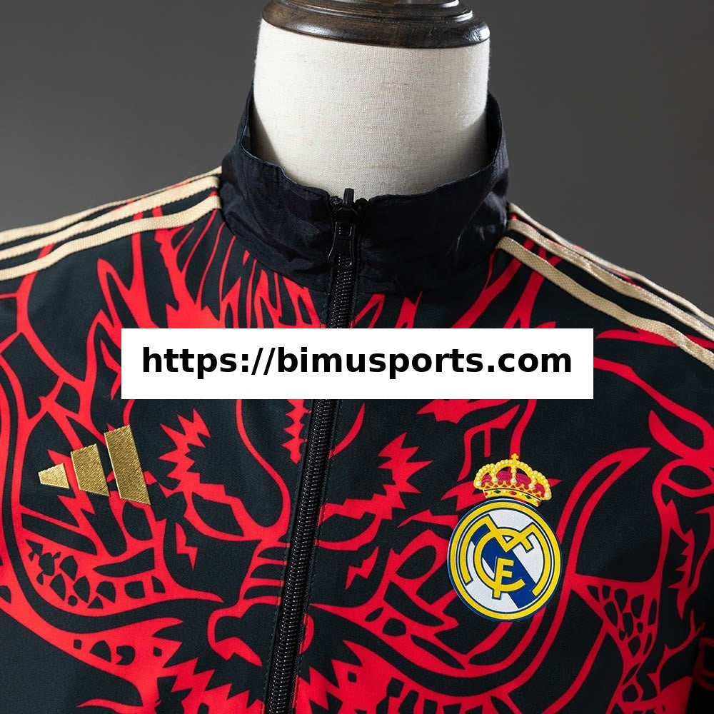 Real Madrid Casaco Reversível Corta-Vento - Vermelho & Heiss