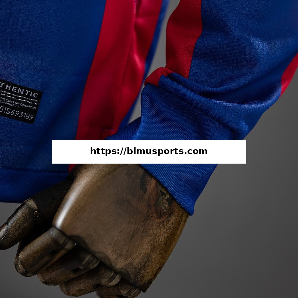 Camisola Barcelona 201011 Principal Edição da Liga dos Campeões Retro de Manga Comprida