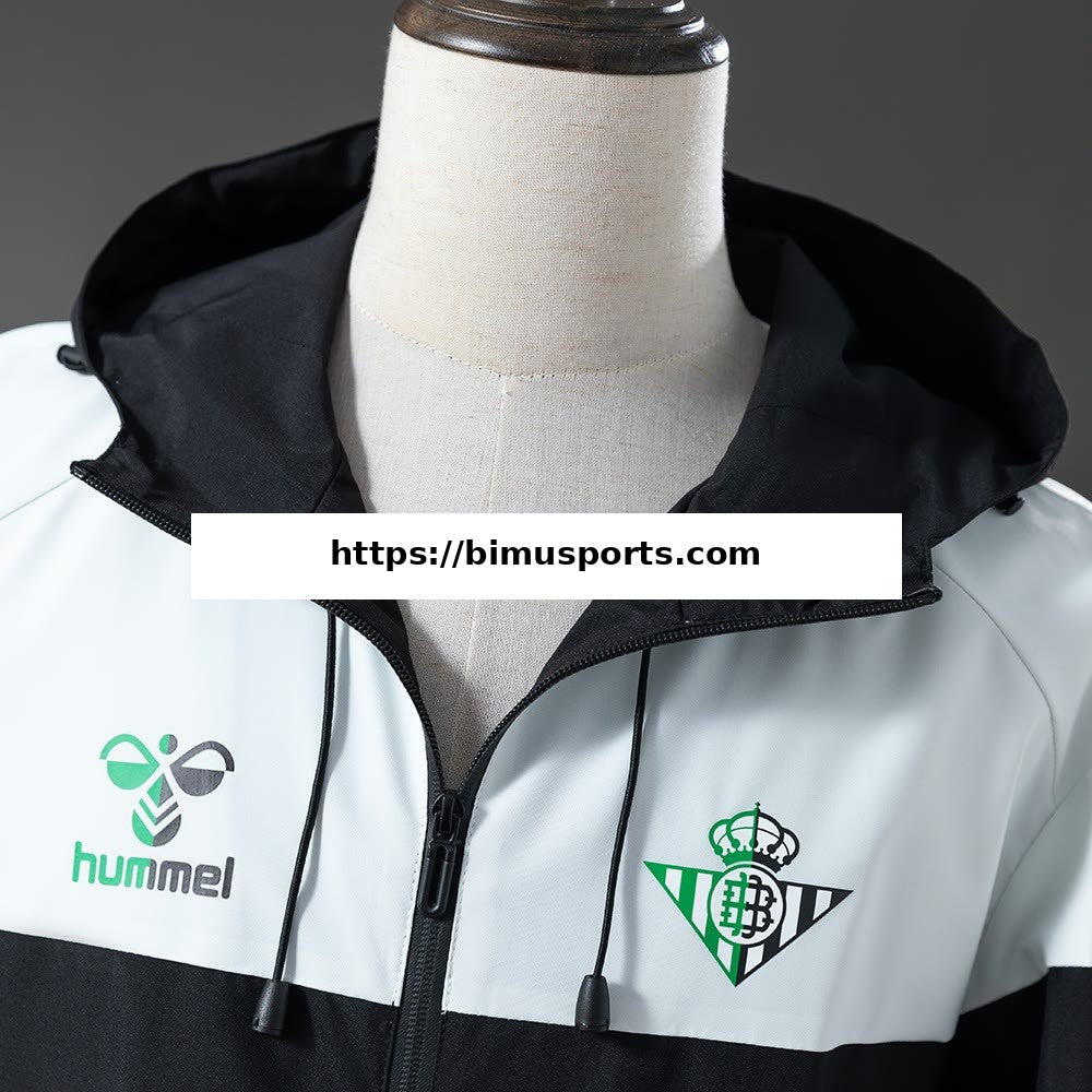 Camisola Real Betis Corta-vento - Preto e Branco