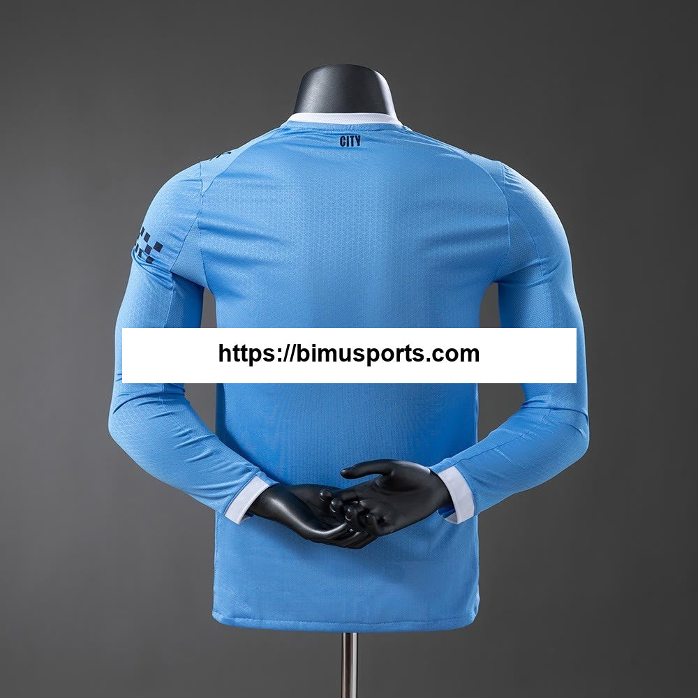 Manchester City 25/26 Principal manga comprida versão jogador camisas