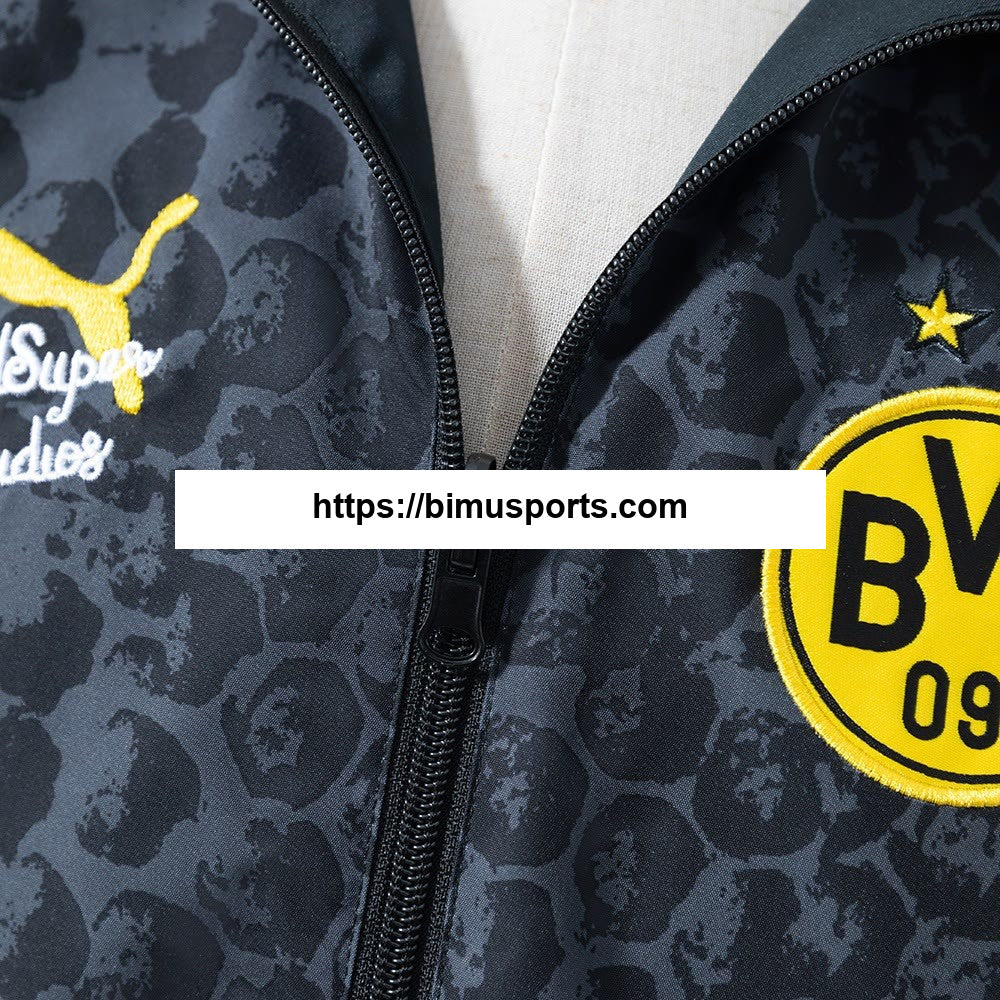 Jaqueta reversível Borussia Dortmund corta-vento - Preto