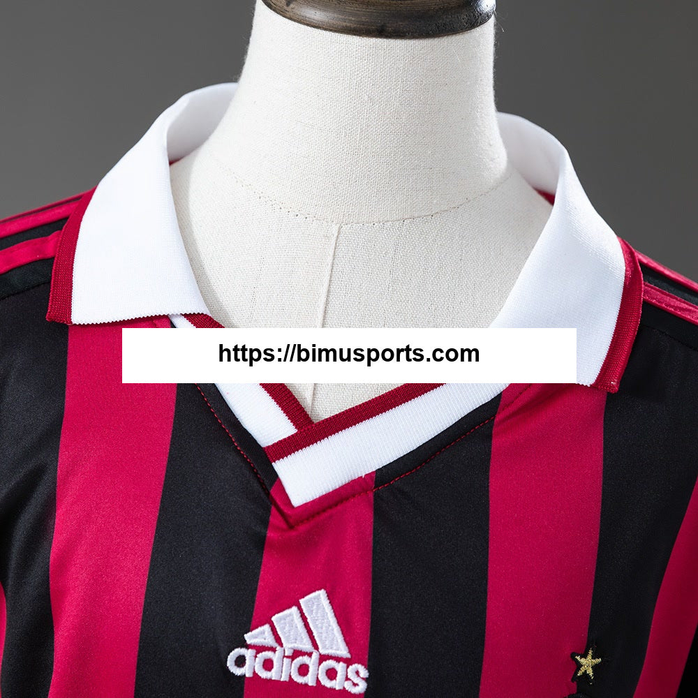 Camisola AC Milan 09/10 Principal Retro Manga Longa Equipamento