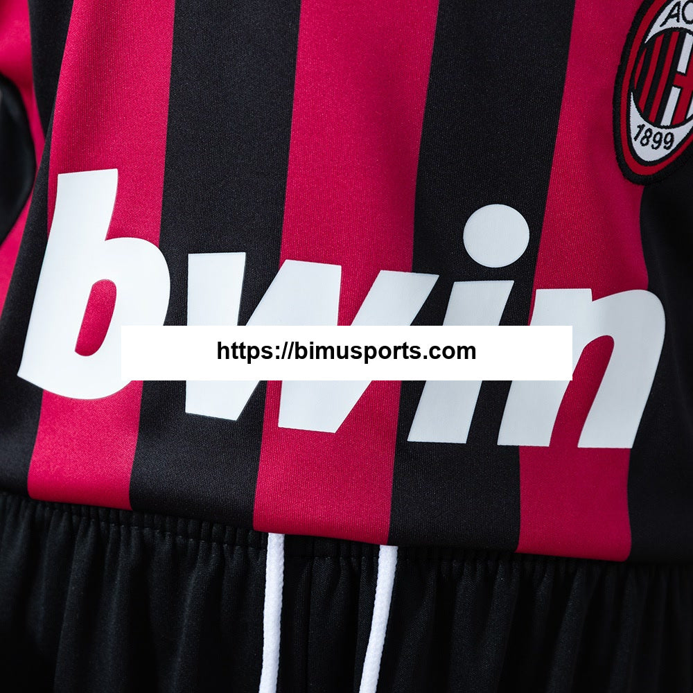 Camisola AC Milan 09/10 Principal Retro Manga Longa Equipamento