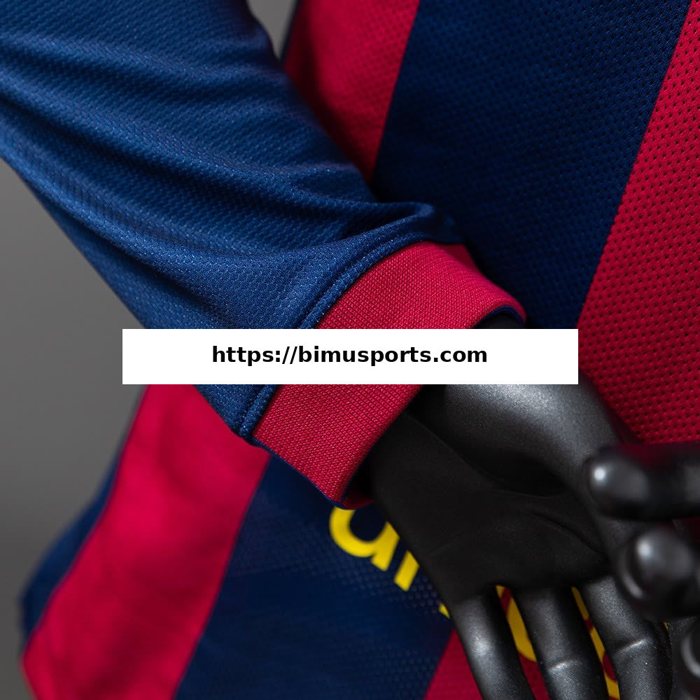 Camisola Barcelona 14/15 Principal Retro de Manga Comprida Versão de Jogador