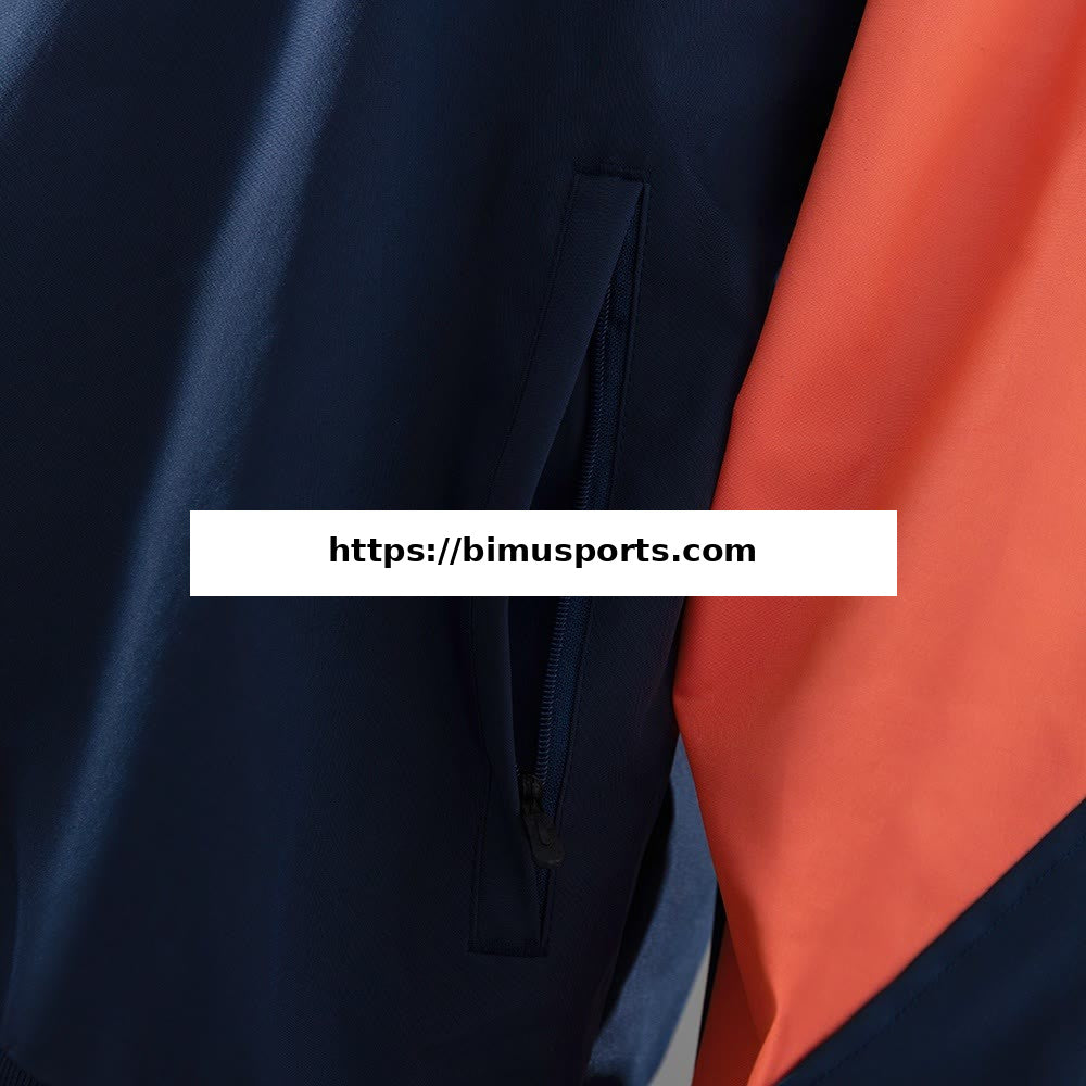 Camisola Barcelona Corta-vento - Navy Azul & Orange
