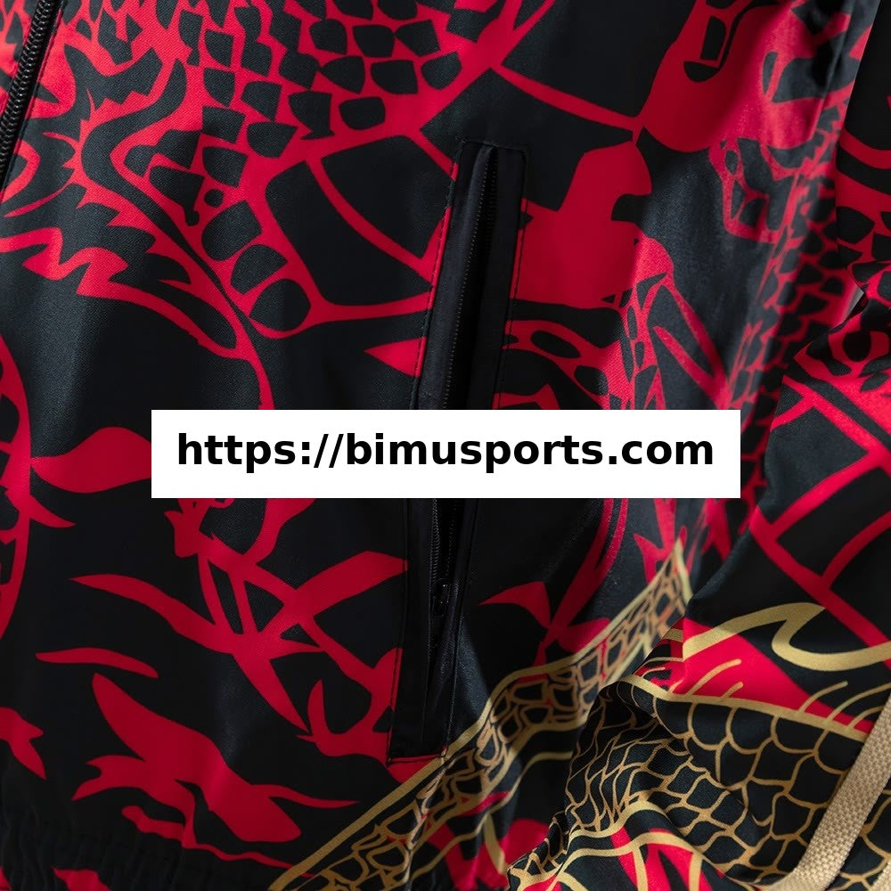 Real Madrid Casaco Reversível Corta-Vento - Vermelho & Heiss