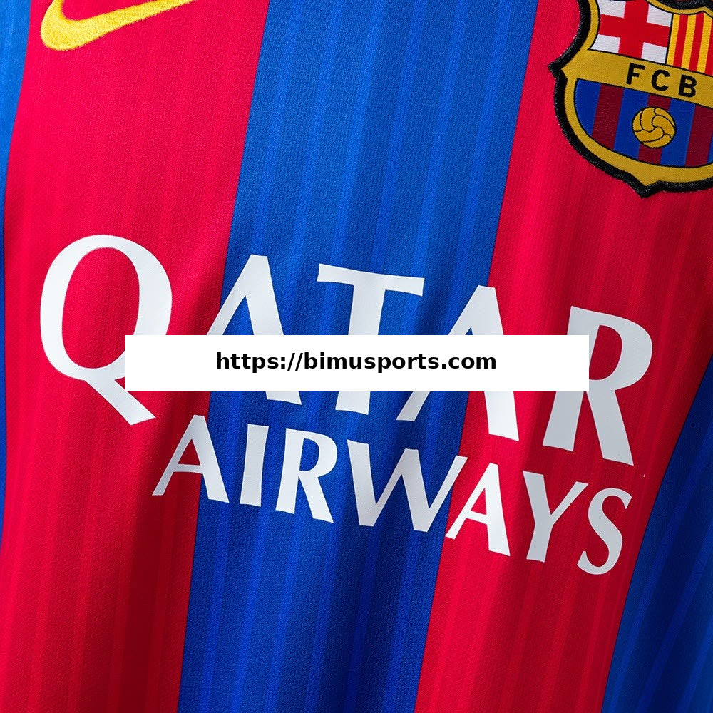 Camisola Barcelona 16/17 Principal Retro de Manga Comprida