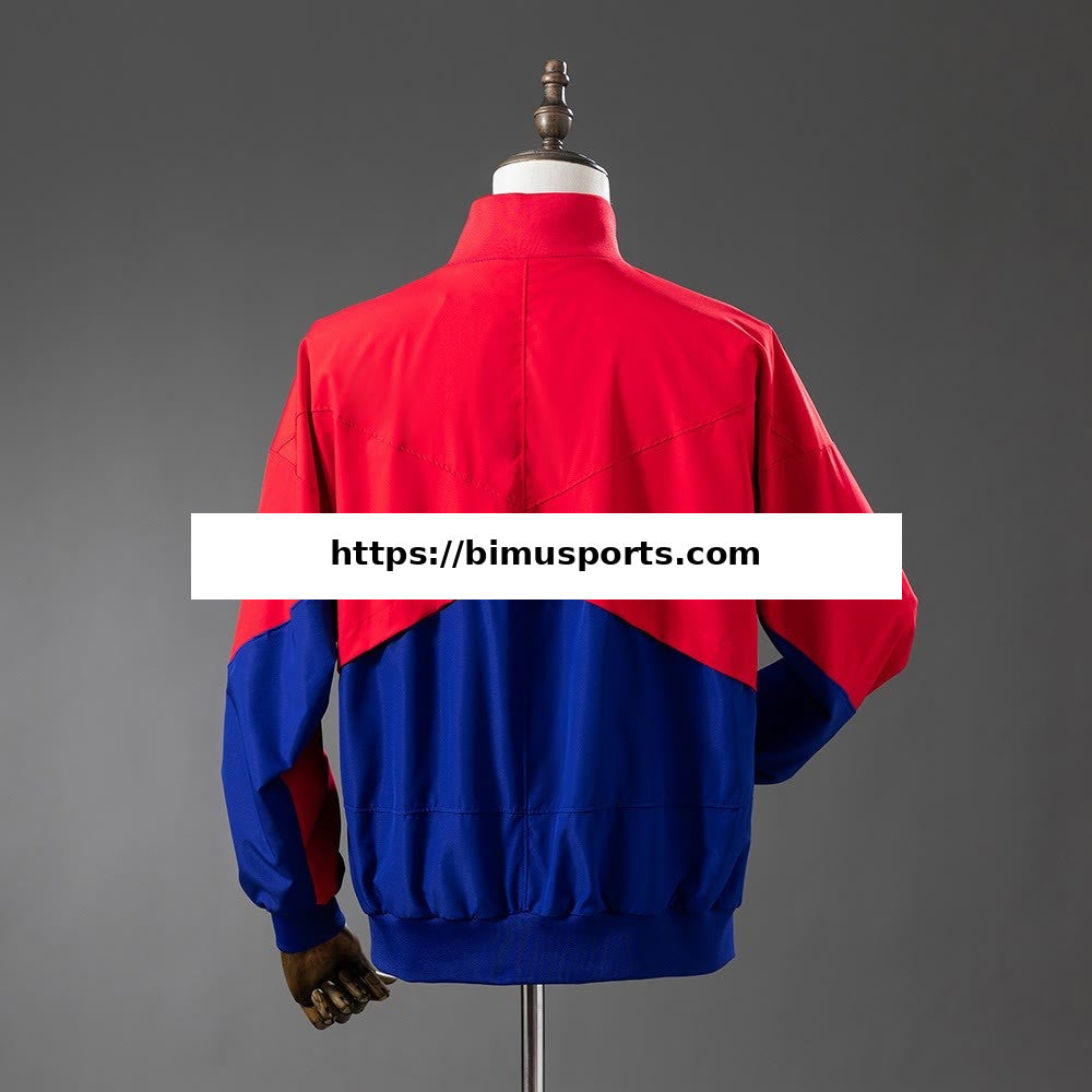 Camisola Barcelona Corta-vento - Deep Royal Azul & Noble Vermelho