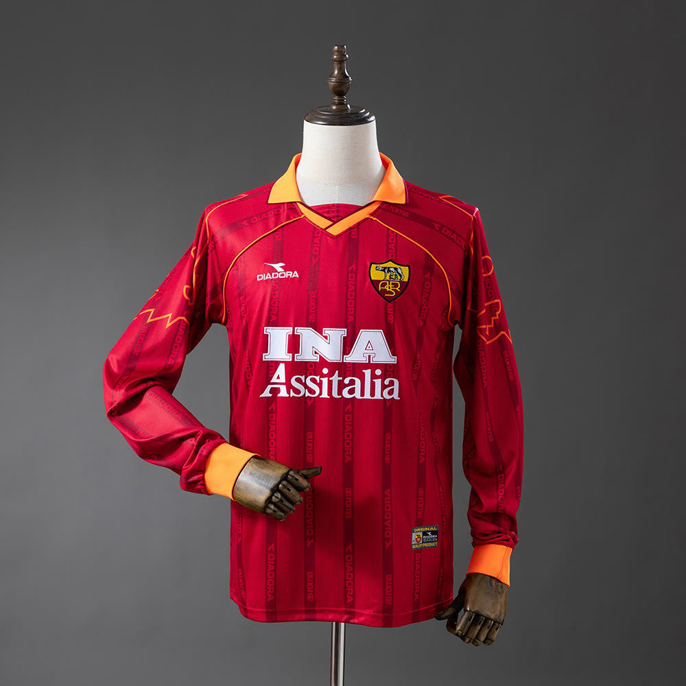 Camisola retrô Roma 99/00 Principal manga comprida