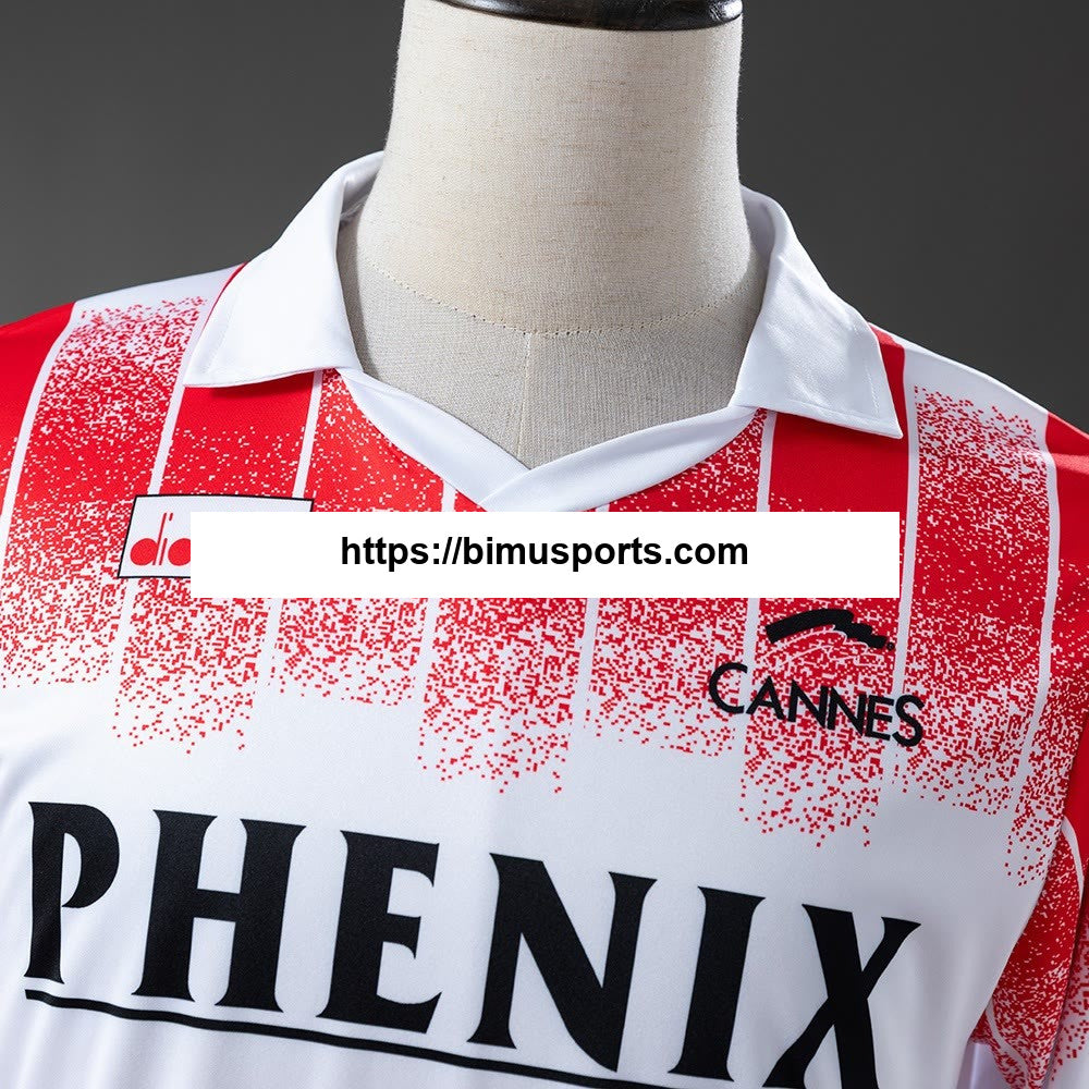 Camisola AS Cannes 91/92 Principal Manga Longa Retro