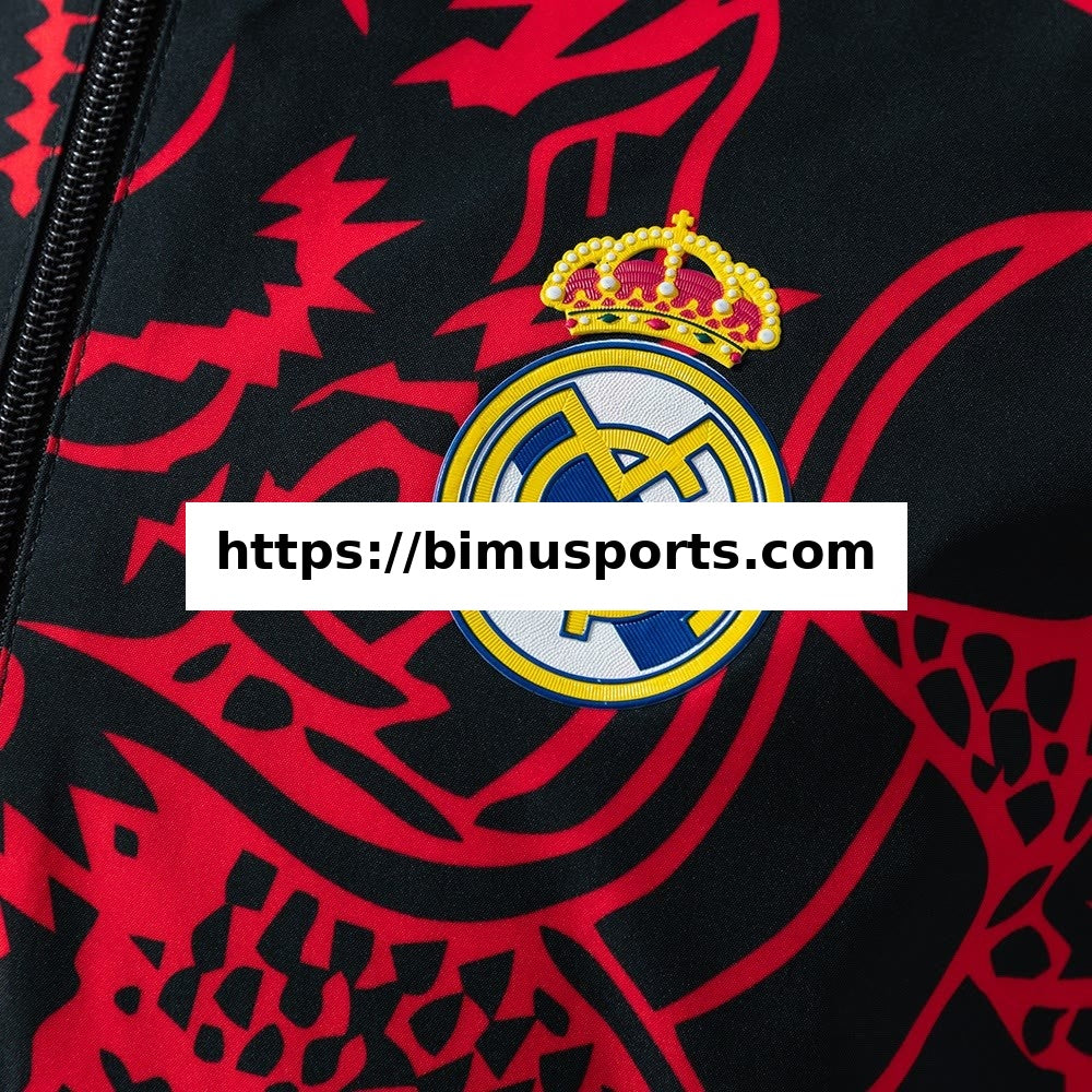 Real Madrid Casaco Reversível Corta-Vento - Vermelho & Heiss