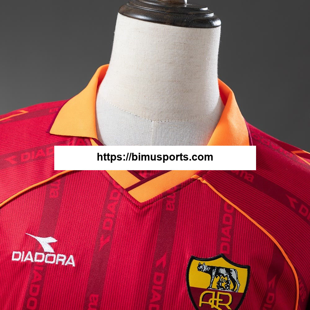 Camisola retrô Roma 99/00 Principal manga comprida