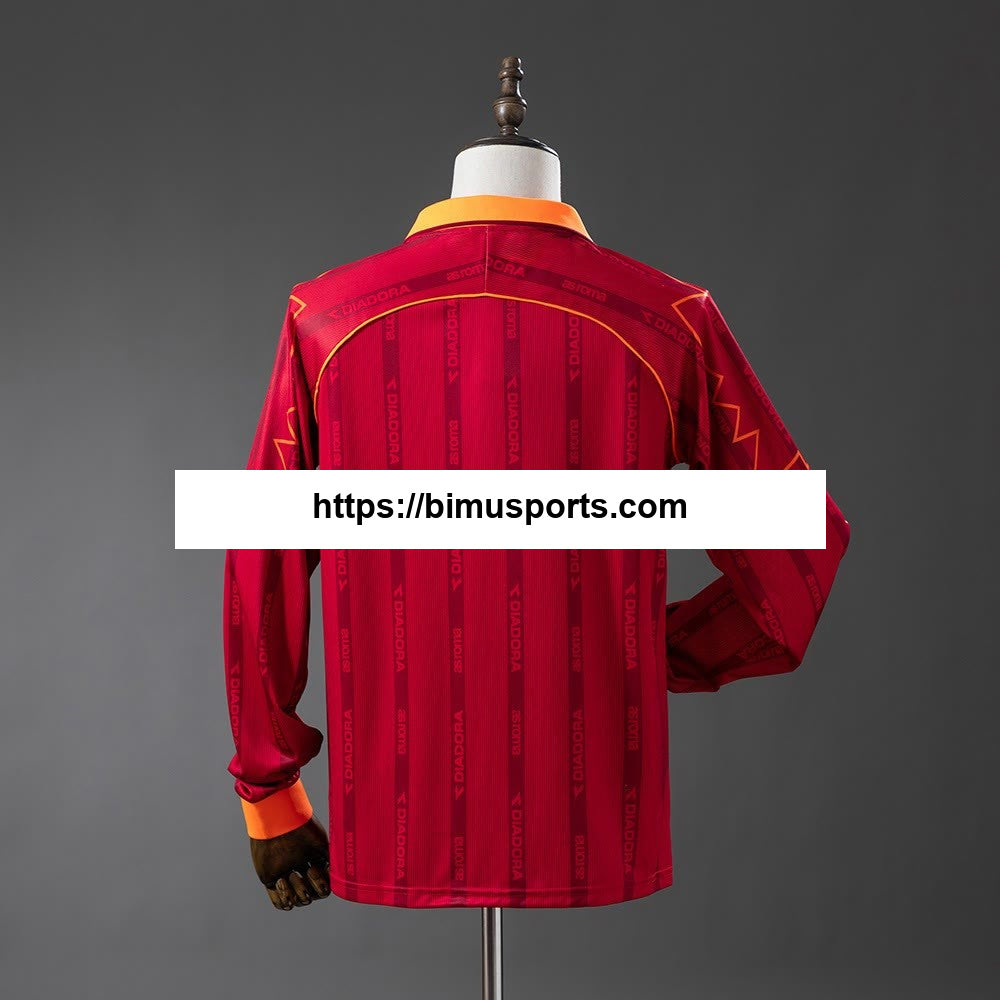 Camisola retrô Roma 99/00 Principal manga comprida