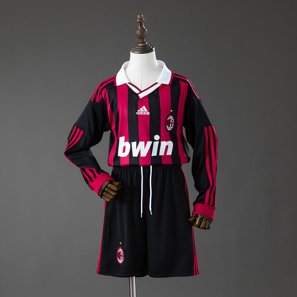 Camisola AC Milan 09/10 Principal Retro Manga Longa Equipamento