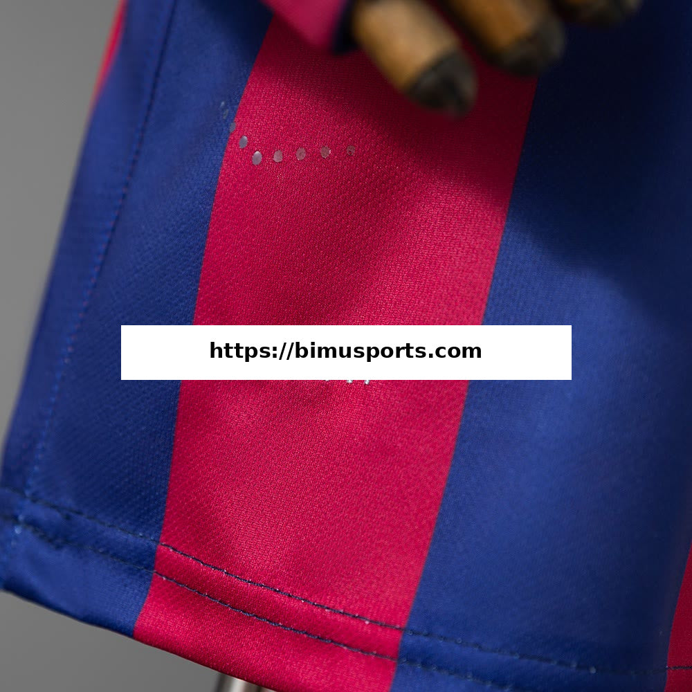 Camisola Barcelona 14/15 Principal Retro Long-Sleeve Equipamento Infantil