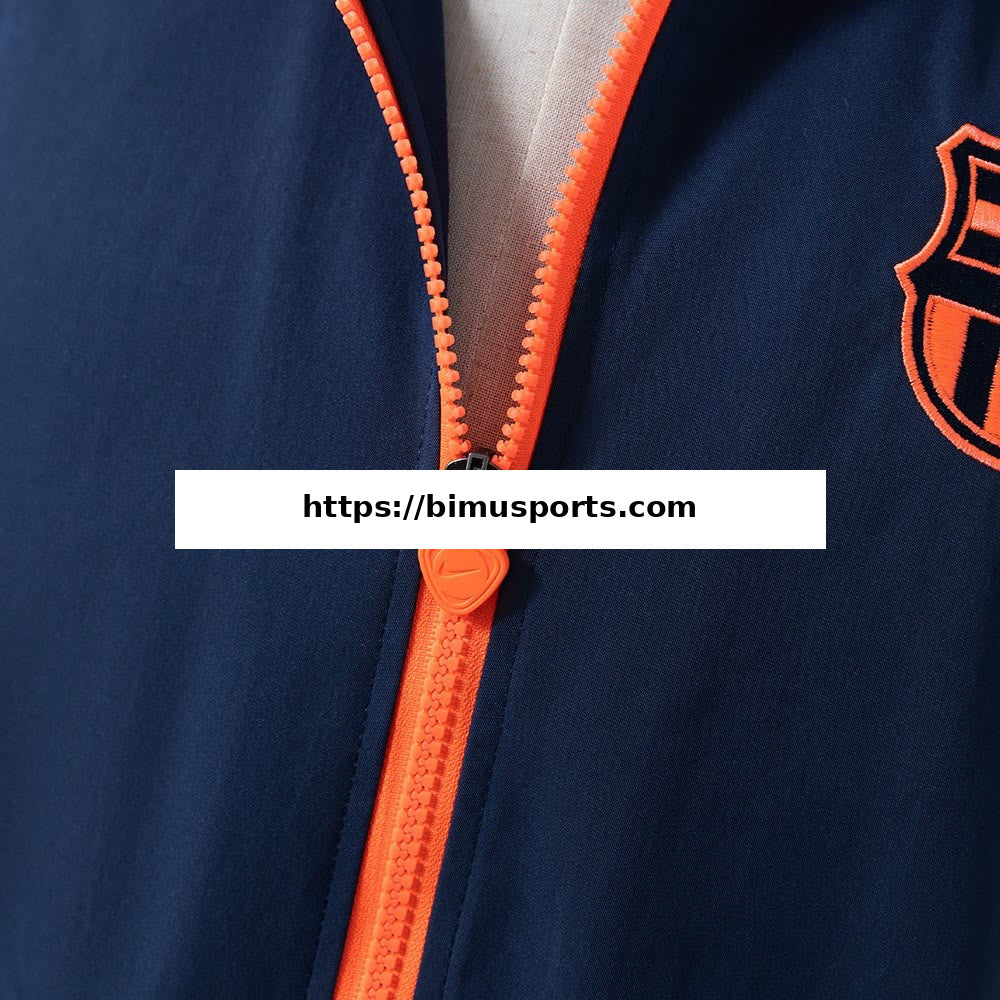 Camisola Barcelona Corta-vento - Navy Azul & Orange