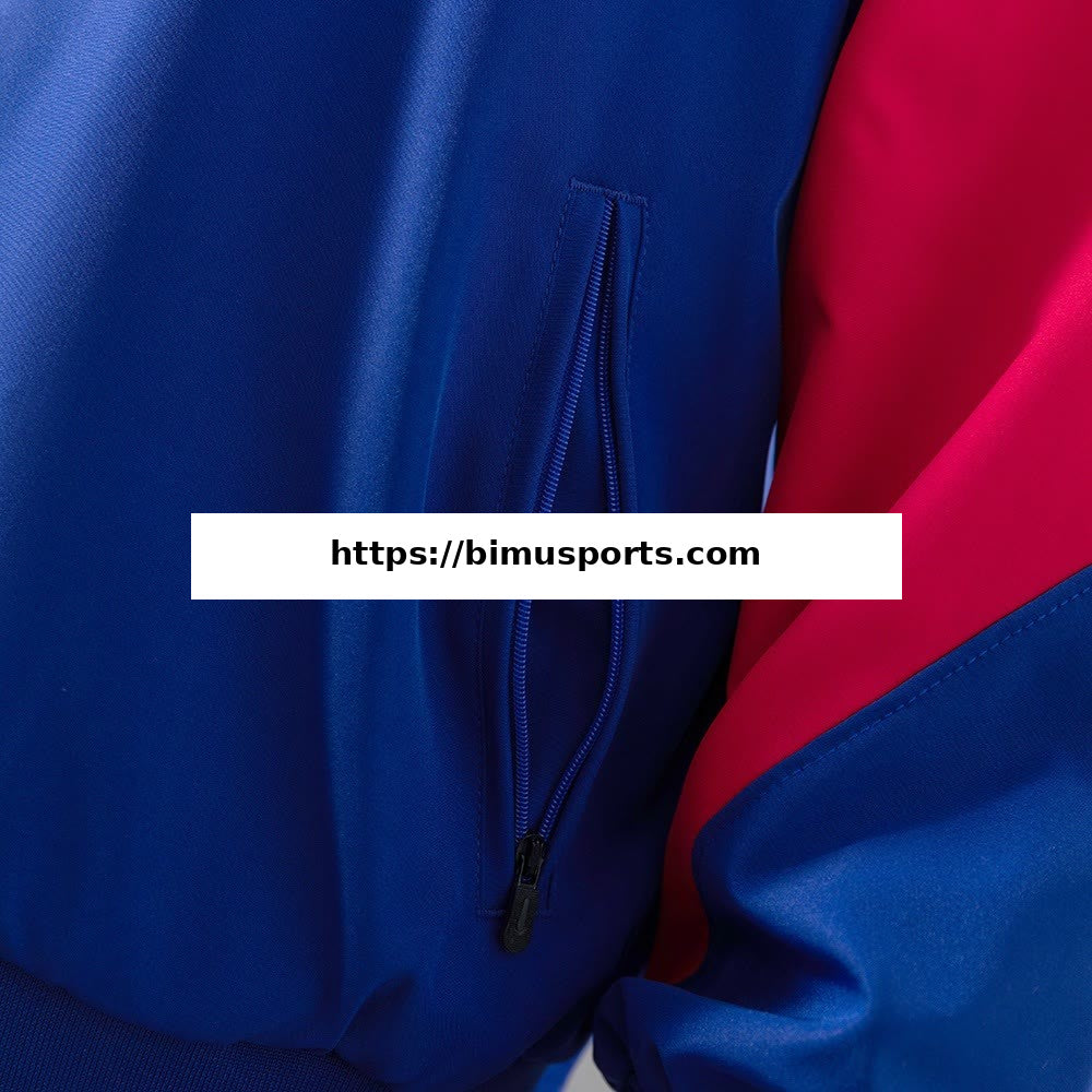 Camisola Barcelona Corta-vento - Deep Royal Azul & Noble Vermelho