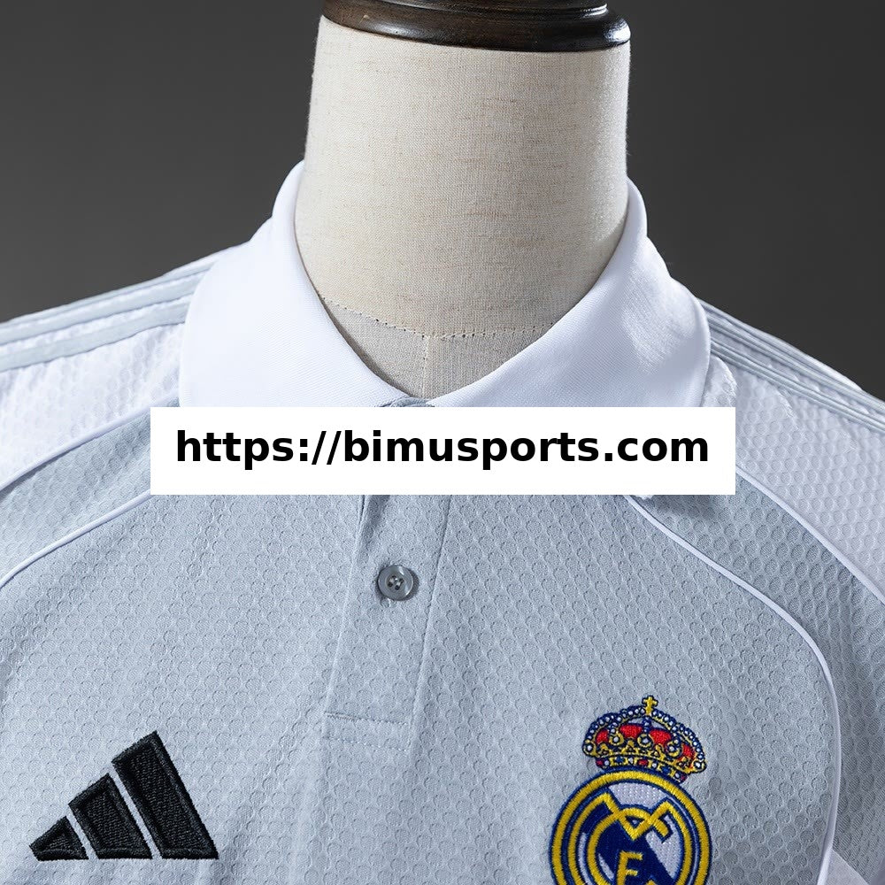 Camisola Real Madrid 25/26 POLO - Cinzento & Branco