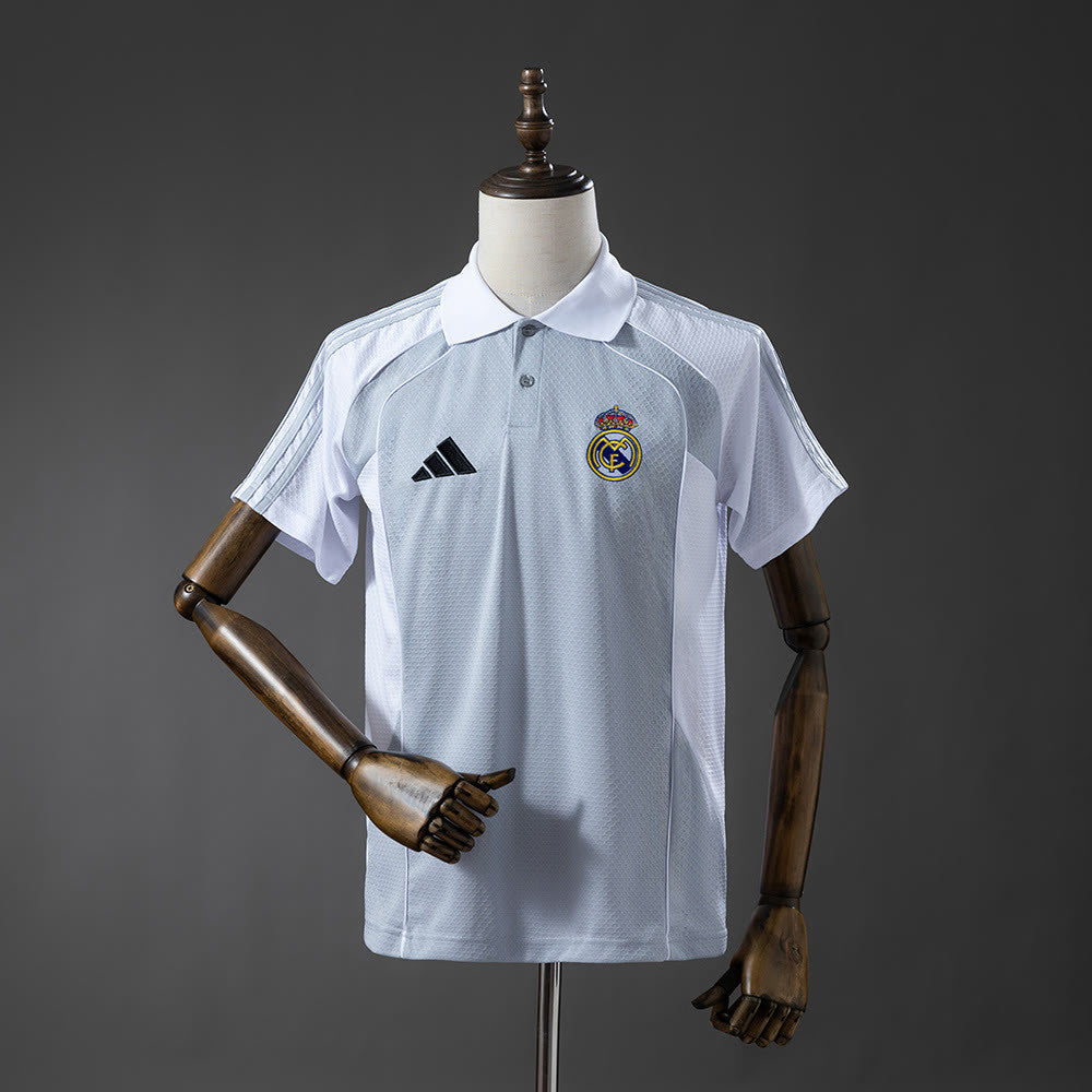Camisola Real Madrid 25/26 POLO - Cinzento & Branco