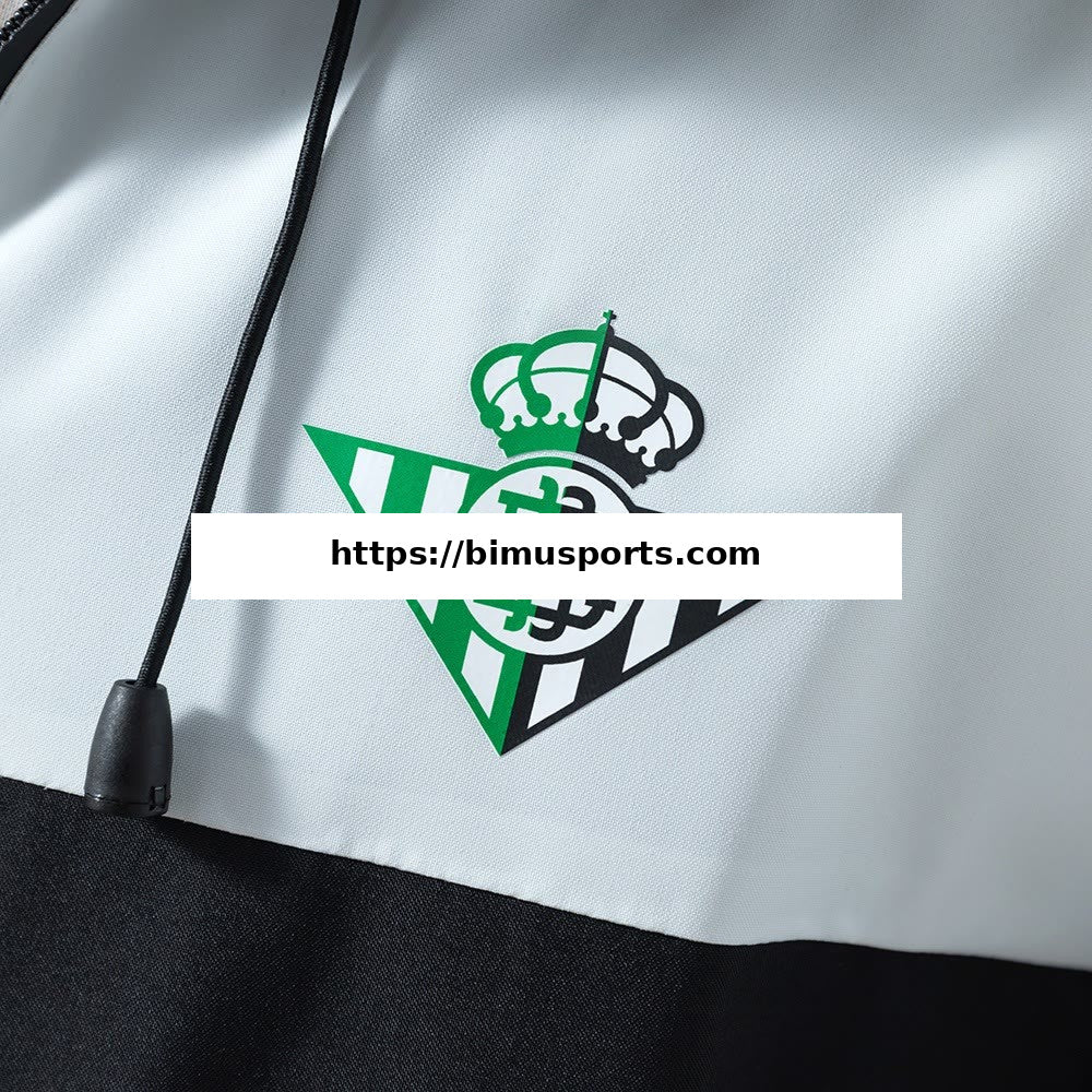 Camisola Real Betis Corta-vento - Preto e Branco
