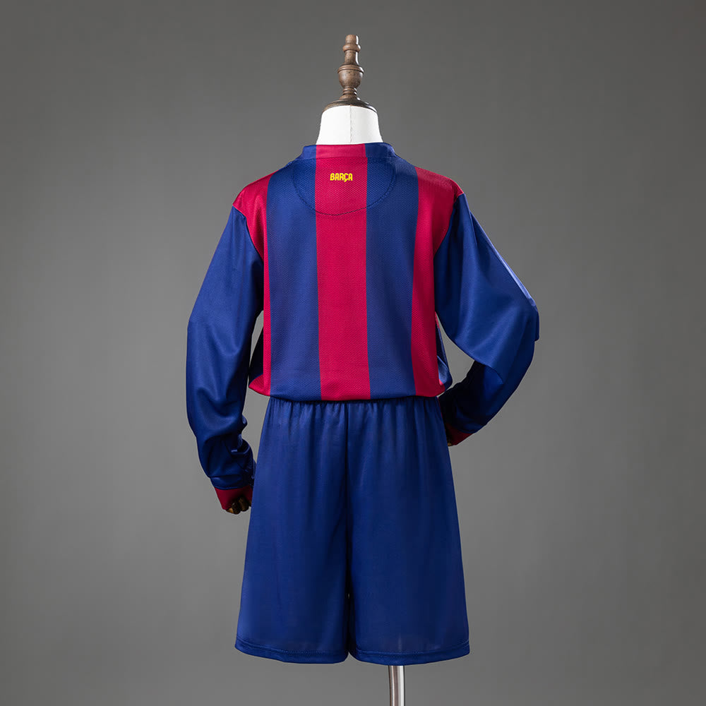 Camisola Barcelona 14/15 Principal Retro Long-Sleeve Equipamento Infantil