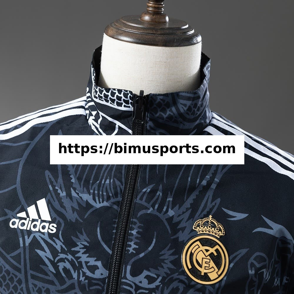 Real Madrid Casaco Reversível Corta-Vento - Preto e Preto Dragão