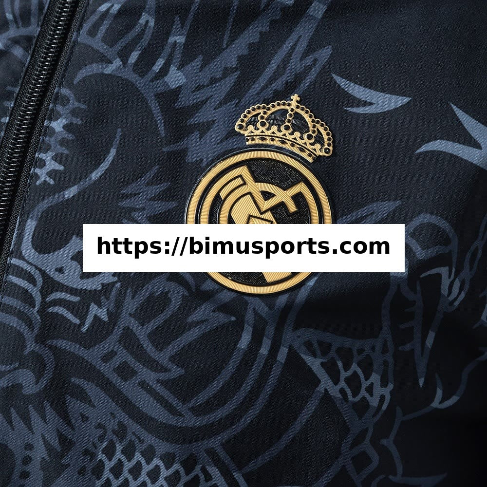 Real Madrid Casaco Reversível Corta-Vento - Preto e Preto Dragão