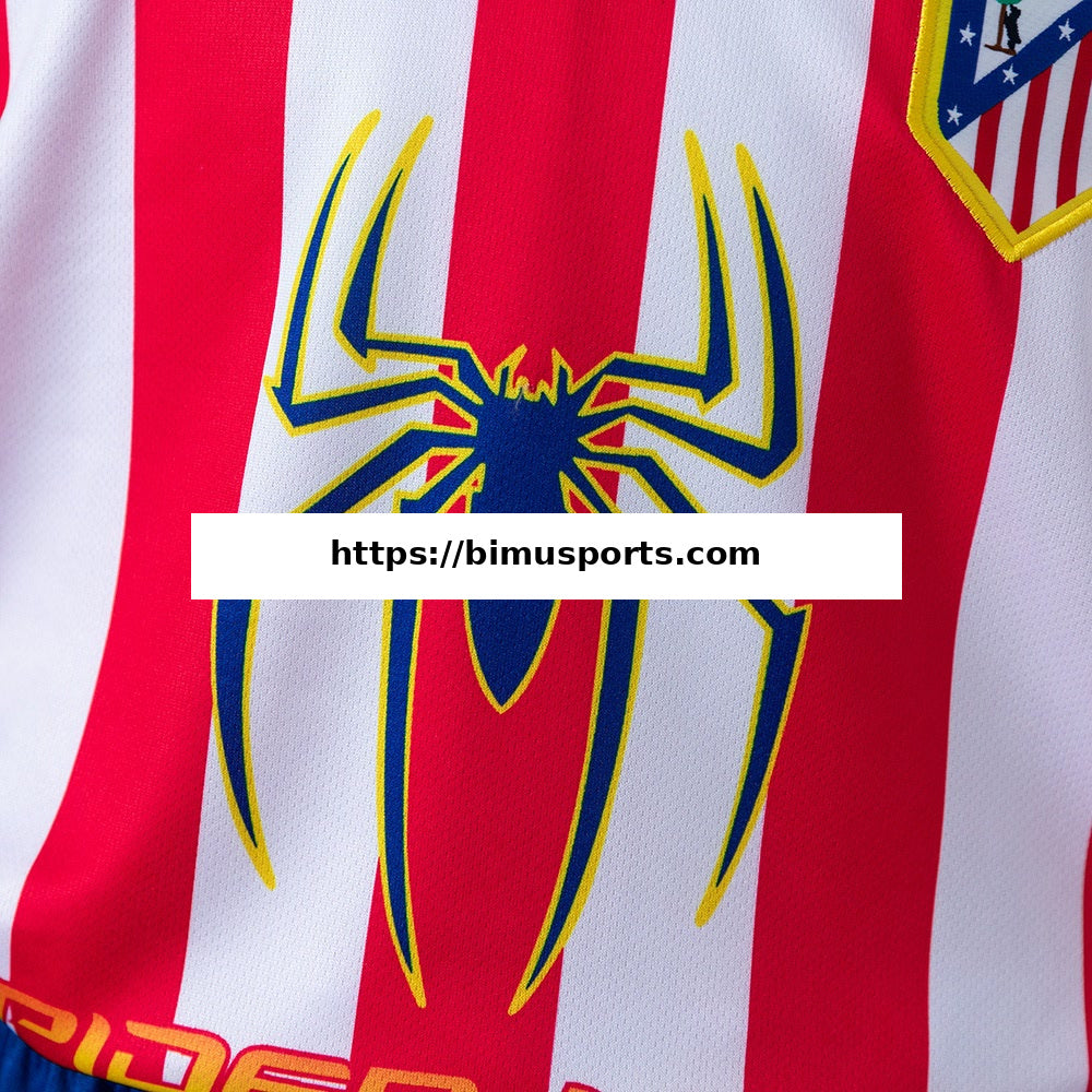 Camisola Atletico Madrid 04/05 Equipamento Infantil Principal Retro de Manga Comprida