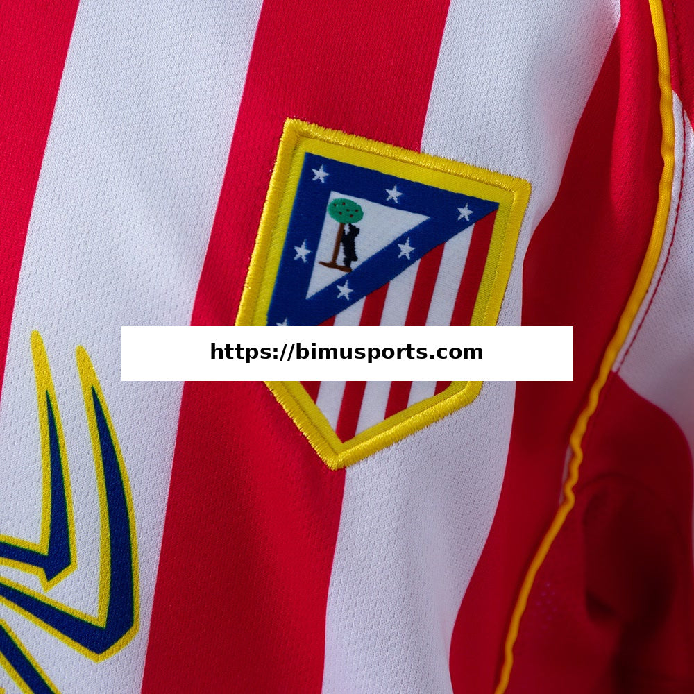 Camisola Atletico Madrid 04/05 Equipamento Infantil Principal Retro de Manga Comprida