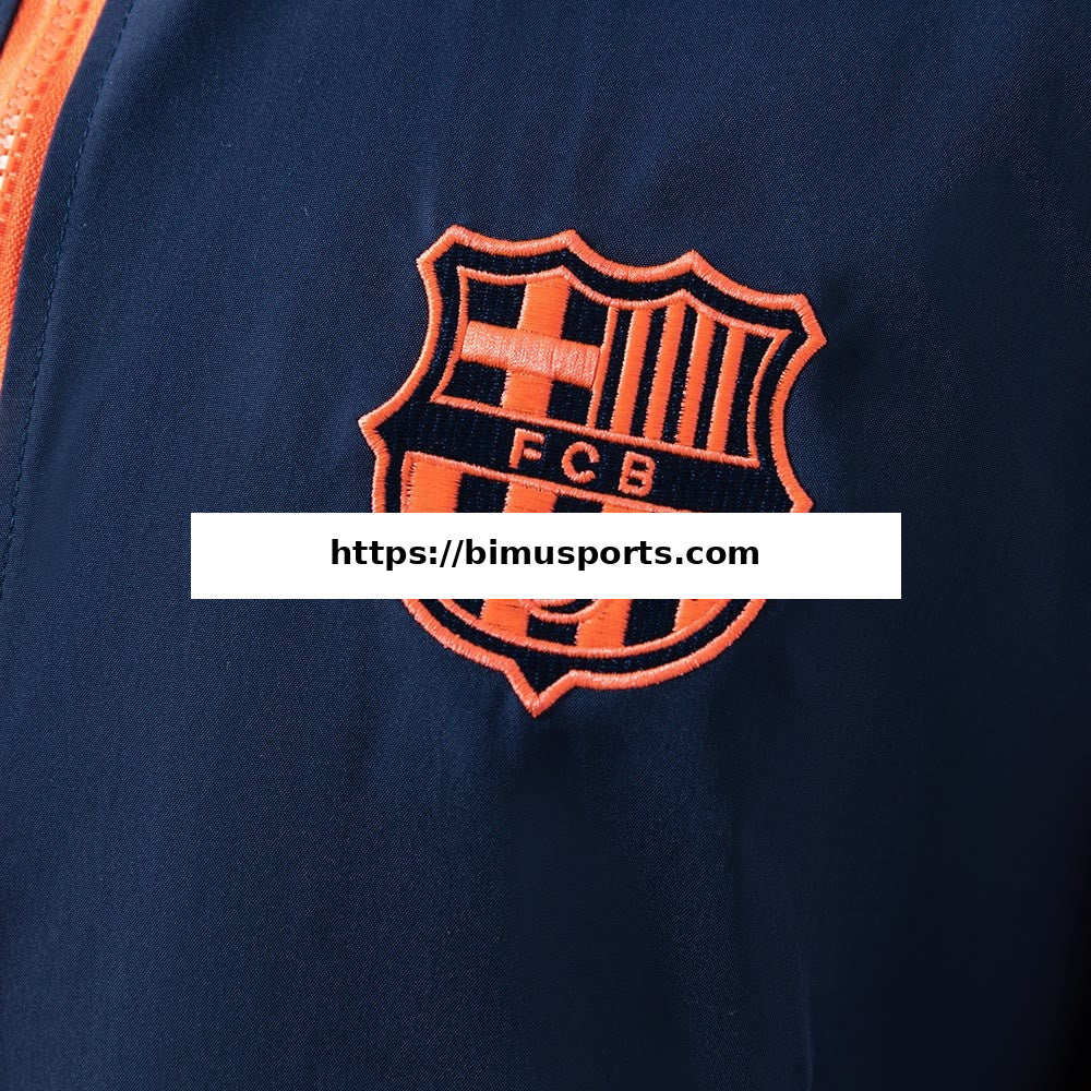 Camisola Barcelona Corta-vento - Navy Azul & Orange