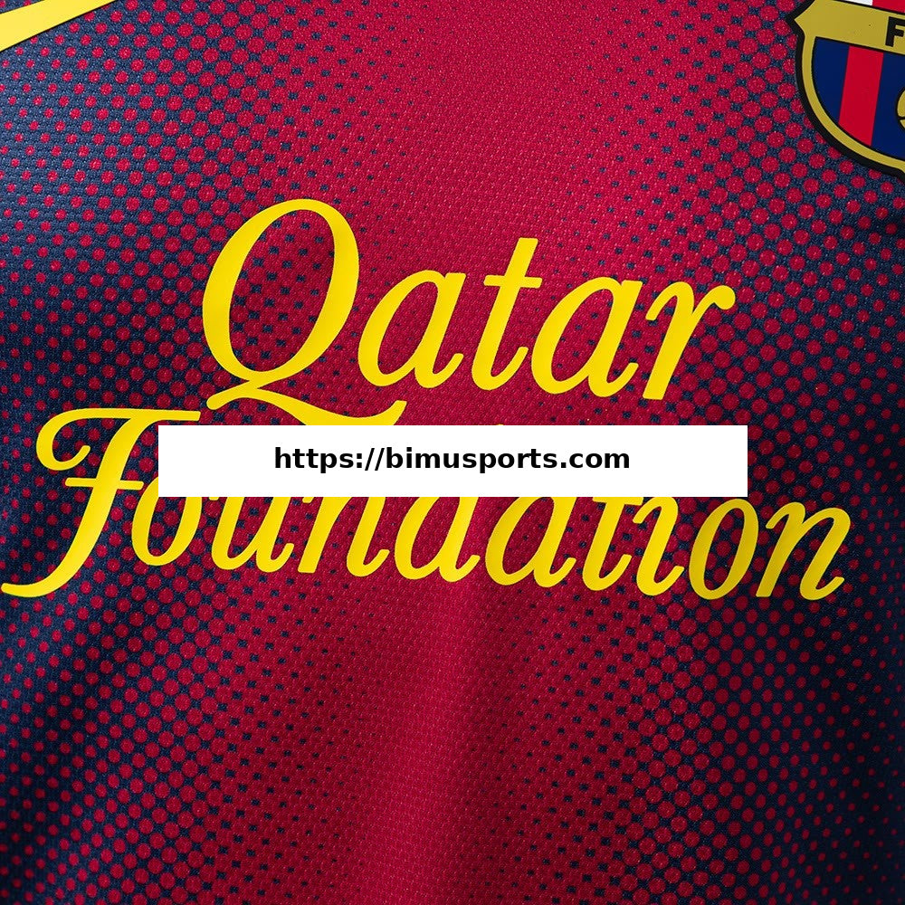 Camisola Barcelona 12/13 Principal Retro de Manga Comprida Versão de Jogador